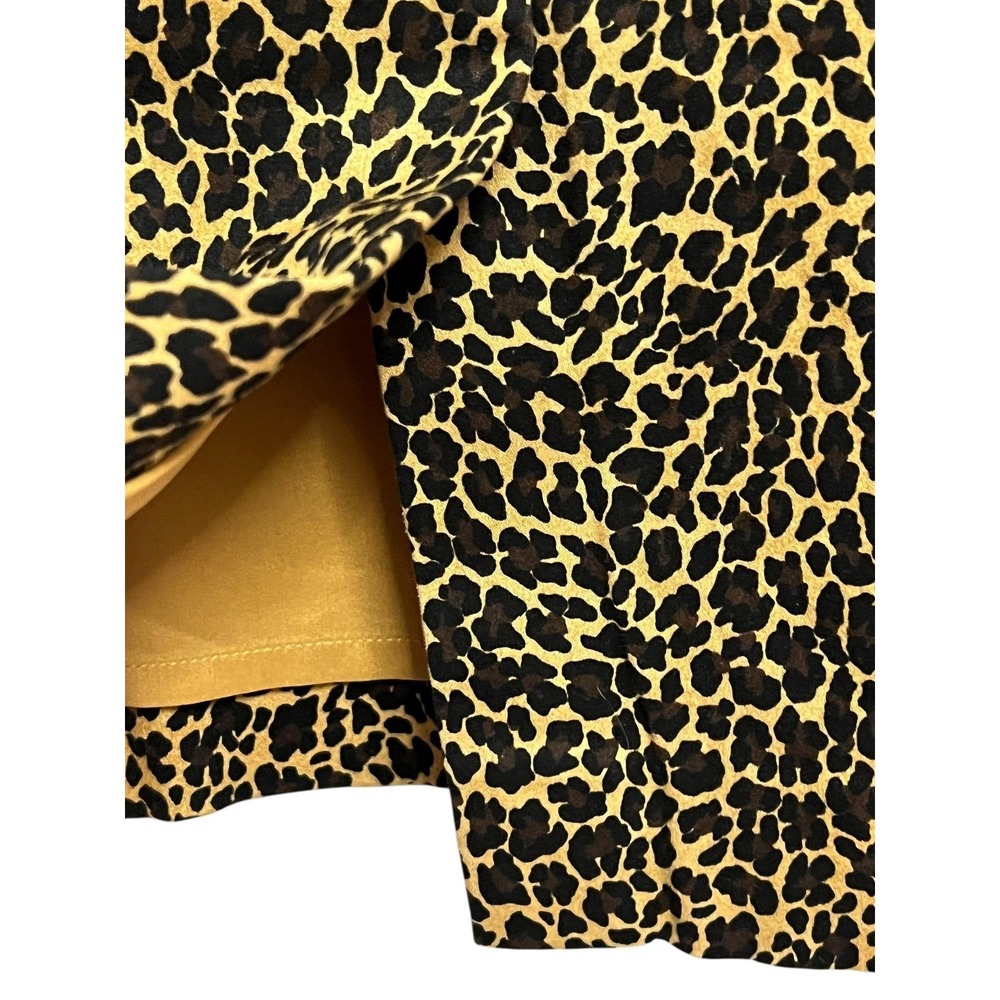 J. Crew Skirt Womens‎ 12 Brown Leopard Print Knee Length Pencil Lined Stretch - Picture 4 of 6